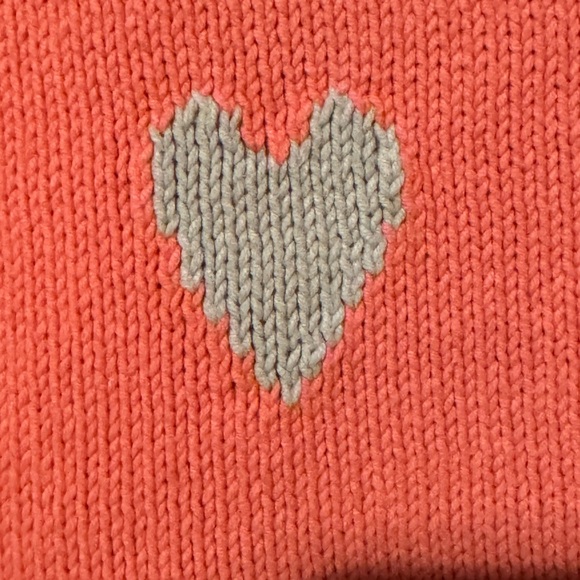 Lisa Todd Pink Love Wins Roll Neck Sweater with Gray Hearts Medium - Picture 2 of 5